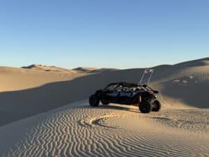 Off-road vehicle on sandy dunes