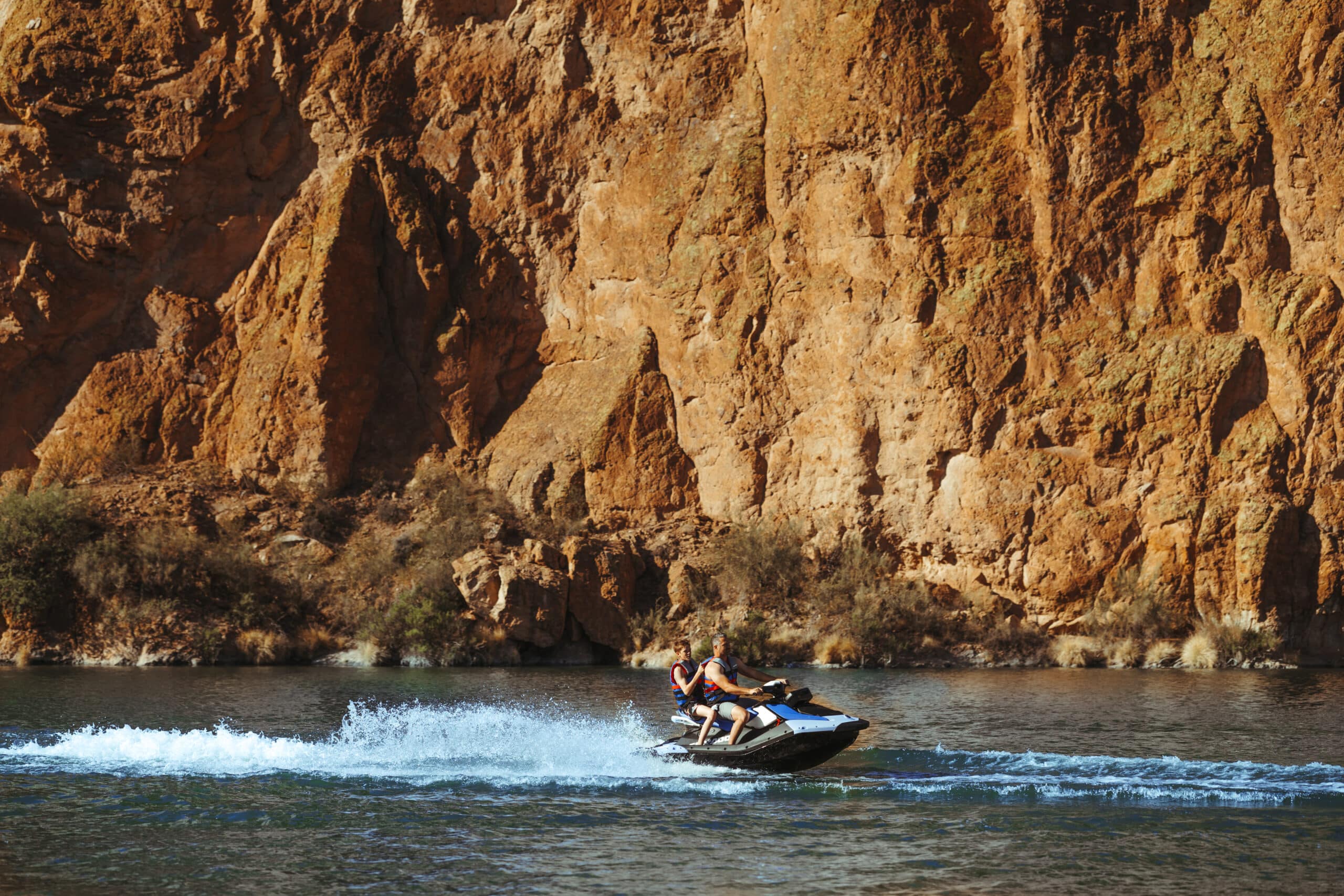Jet Ski Rental At Canyon Lake Arizona With Superstition Mountains In The Background